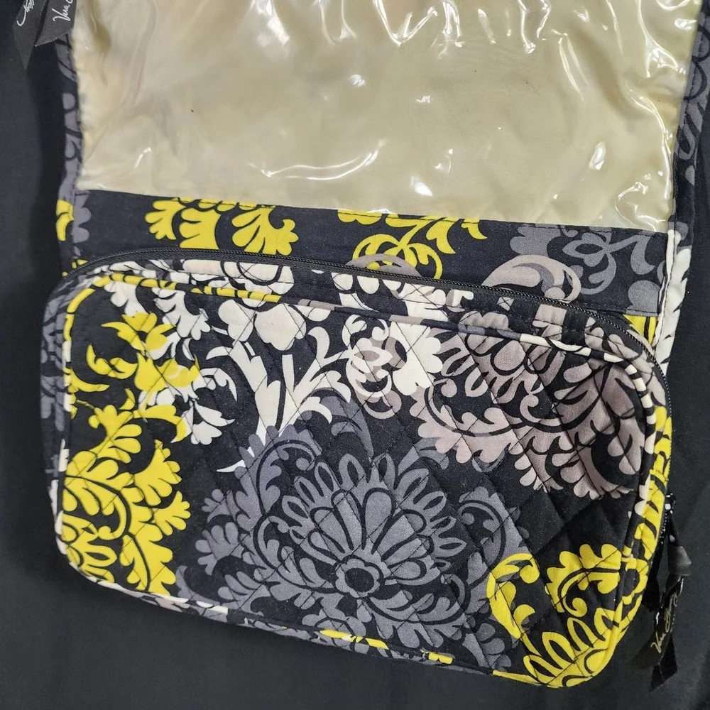 Vera Bradley Hanging Travel Organizer Bag Cosmetic Makeup Black Floral‎ Yellow